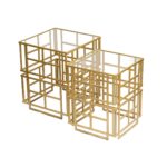 MESA OCASIONAL GEO CUADRADA DORADA PEQ