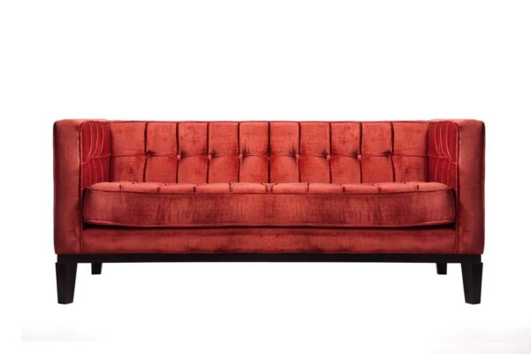 SOFA CAPITONEADO RETRO 3 PLAZAS ROJO