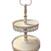 CAKE STAND 2 PISOS VINTAGE BLANCO