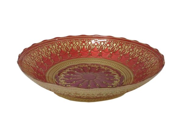 BOWL CRISTAL PINTADO ROJO/DORADO