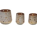 CANDELABRO BLANCO Y DORADO ANCHORAGE MED.