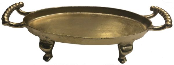 CAKE STAND GOLD OVAL PEQ