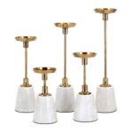 CANDELABRO DORADO BASE MARMOL "DHARA" XS