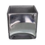FLORERO MIRROR CUBO SILVER PEQUEÑO
