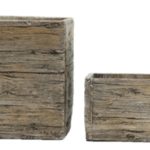 FLORERO CUADRADO CERAMICA WOOD PEQ.