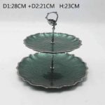 CAKE STAND 2 NIVELES GREEN ECLIPSE