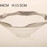BOWL EN CRISTAL BORDE PLATEADO GDE