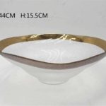 BOWL EN CRISTAL BORDE DORADO GDE