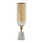 FLORERO EN CRISTAL BASE MARMOL "DHARA" GDE.