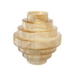 FLOERO EN CRISTAL RANURADO "CIRCLE" AMBAR GDE