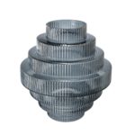 FLOERO EN CRISTAL RANURADO "CIRCLE" SMOKE GDE