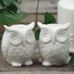 ADORNO BÚHO CERAMICA BLANCA 2 3/4"