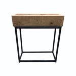 MACETERO CON PEDESTAL "BLACK AND WOOD"