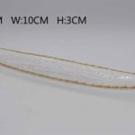 BANDEJA OVALADA EN CRISTAL HONDA CON BORDE DORADO