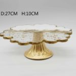 FLOWER CAKE STAND GOLD AND WHITE