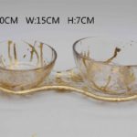 SET DE SALSERA EN CRISTAL GOLD LARISA