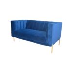 SOFA AZUL GALLONADO 2 PLAZAS