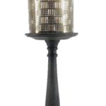 CANDELABRO BRONCE TROQUELADO BASE MADERA