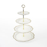 CAKE STAND 3 NIVELES "WHITE SUNFLOWER"