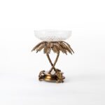 CANDELABRO LEAF BRASS ANTIQUE