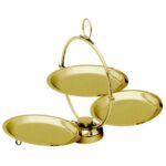 CAKE STAND REDONDO 3 NIVELES GOLD