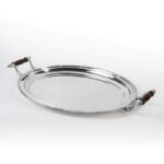 BANDEJA OVALADA CON AZAS SILVER PLATED "GRAZ"