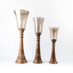 CANDELABRO EN MADERA "BIDAR" GDE.