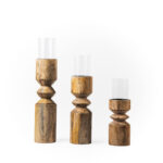 CANDELABRO EN MADERA "BIKANER" GDE.