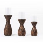 CANDELABRO EN MADERA "BOMBAY" PEQ.