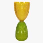 FLORERO EN CRISTAL VERDE Y AMBAR "MALMO" GDE.