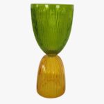 FLORERO EN CRISTAL VERDE Y AMBAR "MALMO" PEQ.