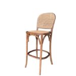 TABURETE EN MADERA CAOBA Y PAJILLA "RIO"