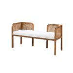 BANCO EN MADERA PAJILLA Y TELA "AMELIA"