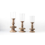 CANDELABRO EN MADERA "CHENNAI" PEQ.