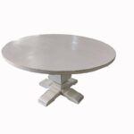 MESA REDONDA EN MADERA BLANCA WASH 60