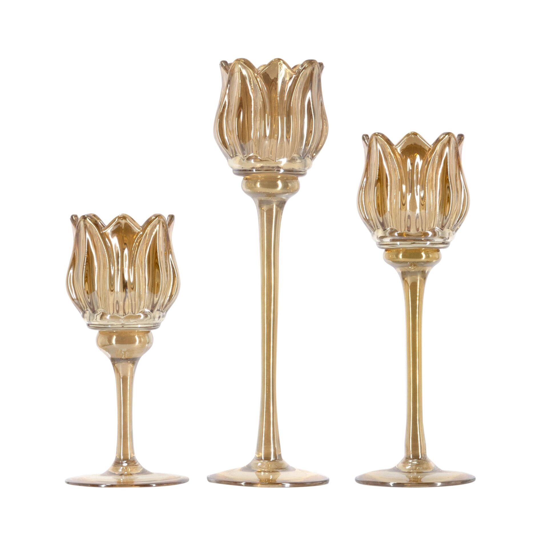 CANDELABRO AMBAR TULIPAN PEQ