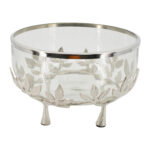 BOWL EN CRISTAL EN PLATA LEAF