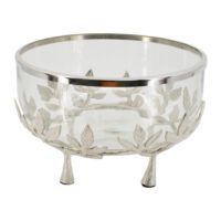 BOWL EN CRISTAL EN PLATA LEAF