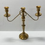 CANDELABRO GOLD VINTAGE BRASS 3 BRAZOS