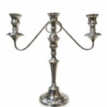 CANDELABRO NICKEL VINTAGE 3 BRAZOS
