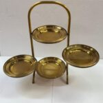 CAKE STAND 4 NIVELES GOLD BRASS