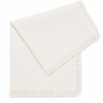 SERVILLETA DE LINO CON FLECOS "IVORY" 20X20