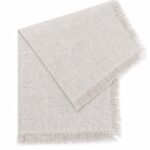 SERVILLETA DE LINO CON FLECOS TAUPE 20X20