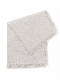 SERVILLETA DE LINO CON FLECOS TAUPE 20X20