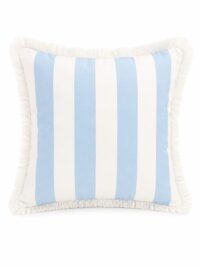 COJIN BLANCO Y AZUL CON FLECOS "POSITANO"